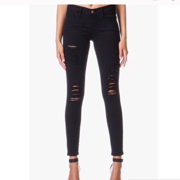 FRAME Le Skinny de Jeanne Ripped Skinny Jeans - Picture 1 of 14